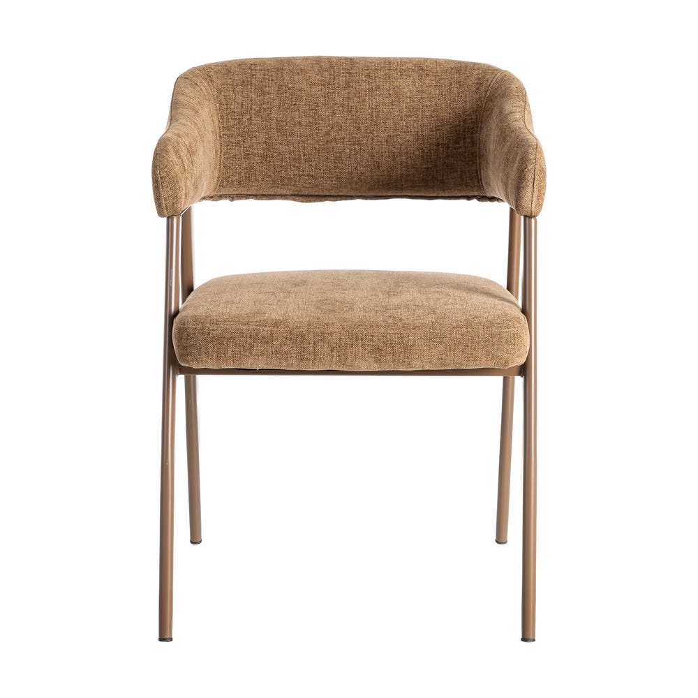 Silla Marrón Tejido-Metal Contract 56 X 60 X 81 Cm Silla Marrón Tejido-Metal Contract 56 X 60 X 81 Cm