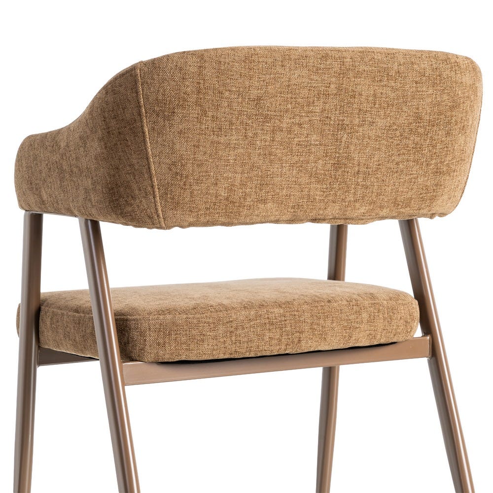 Silla Marrón Tejido-Metal Contract 56 X 60 X 81 Cm Silla Marrón Tejido-Metal Contract 56 X 60 X 81 Cm
