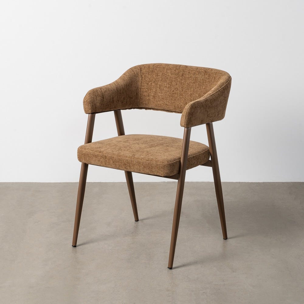 Silla Marrón Tejido-Metal Contract 56 X 60 X 81 Cm Silla Marrón Tejido-Metal Contract 56 X 60 X 81 Cm