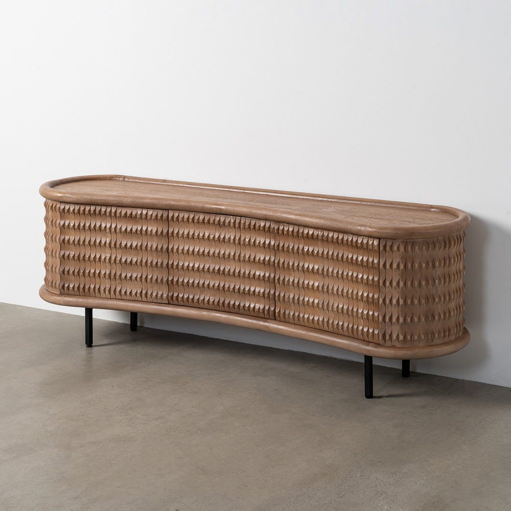 Aparador Natural Madera De Mango Salón 168 X 40 X 58 Cm Aparador Natural Madera De Mango Salón 168 X 40 X 58 Cm