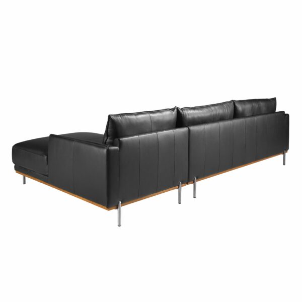 Sofá chaise longue derecha piel negro