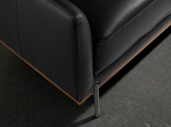 Sofá chaise longue derecha piel negro