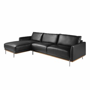 Sofá chaise longue izquierda piel negro Sofá chaise longue izquierda piel negro