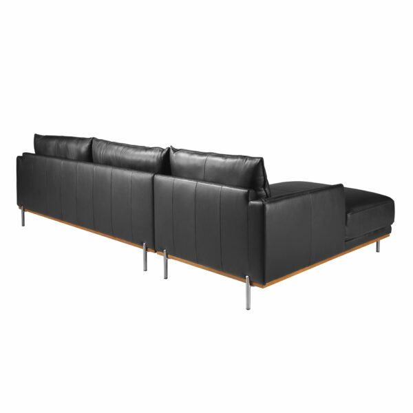 Sofá chaise longue izquierda piel negro