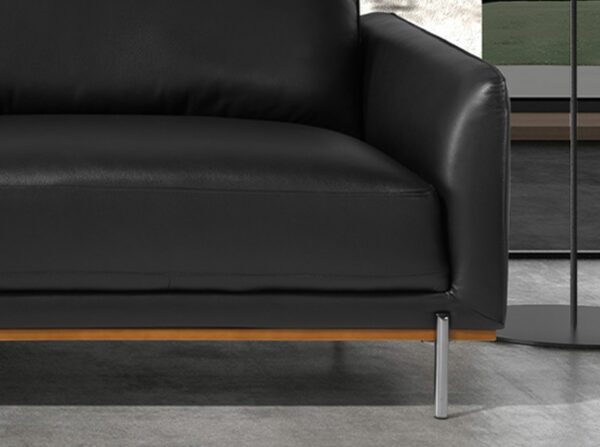 Sofá chaise longue izquierda piel negro