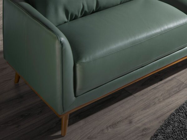Sofá chaise longue derecha piel verde