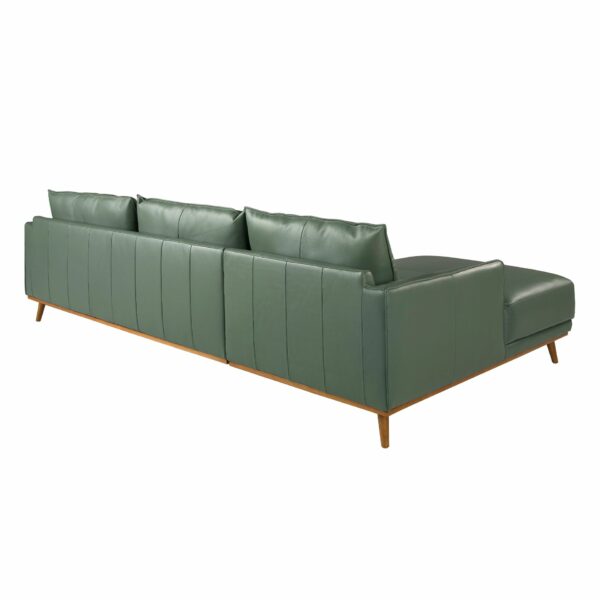Sofá chaise longue izquierda piel verde