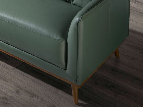 Sofá chaise longue izquierda piel verde