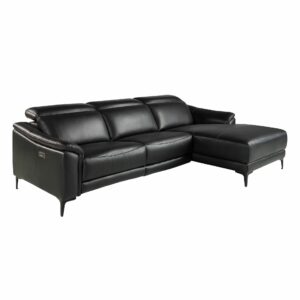 Sofá chaise longue relax derecha piel negro Sofá chaise longue relax derecha piel negro