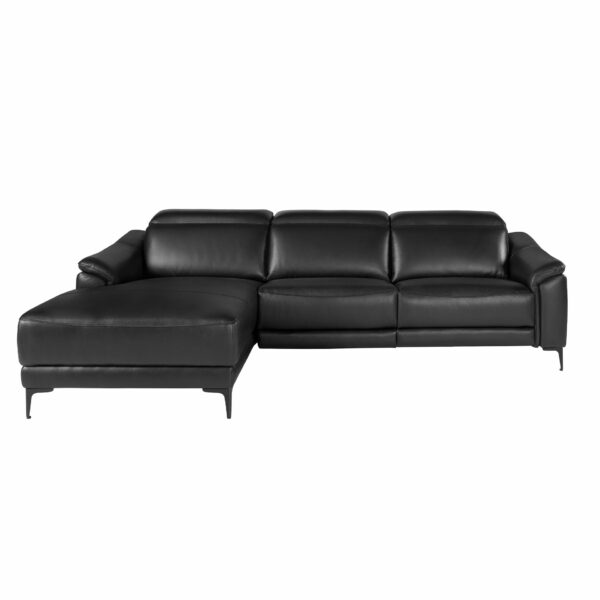 Sofá chaise longue relax izquierda piel negro