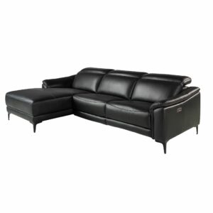 Sofá chaise longue relax izquierda piel negro Sofá chaise longue relax izquierda piel negro