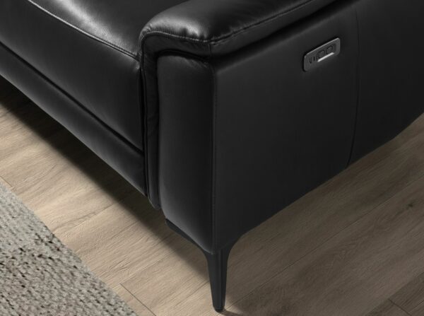 Sofá chaise longue relax izquierda piel negro