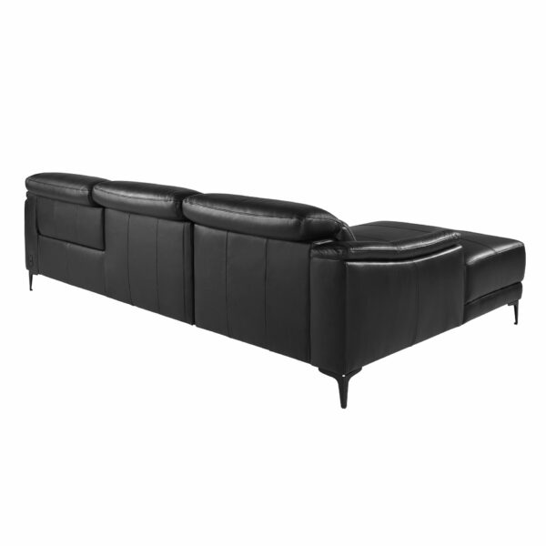 Sofá chaise longue relax izquierda piel negro