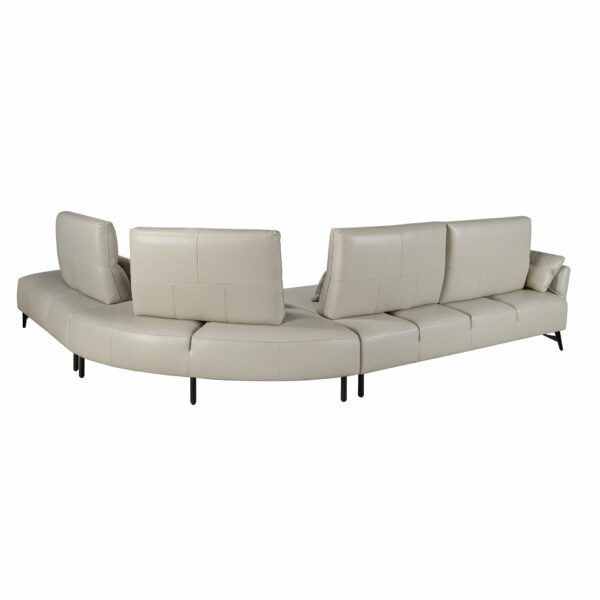 Sofá chaise longue derecha piel arena