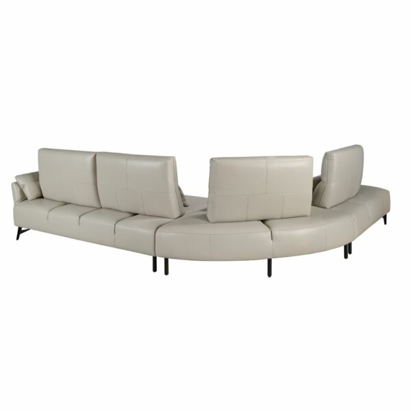 Sofá chaise longue izquierda piel arena
