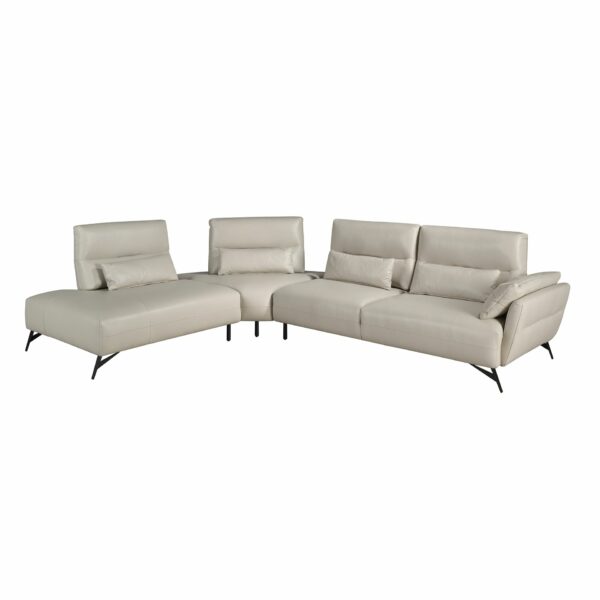 Sofá chaise longue izquierda piel arena