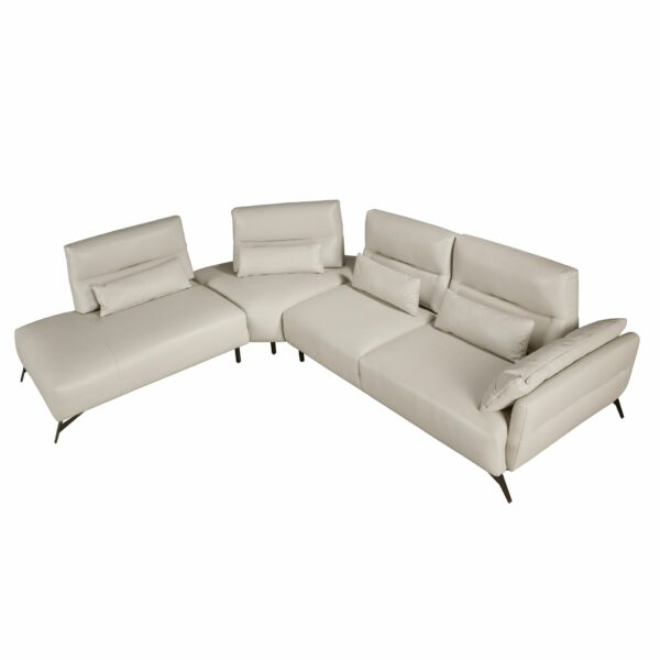 Sofá chaise longue izquierda piel arena