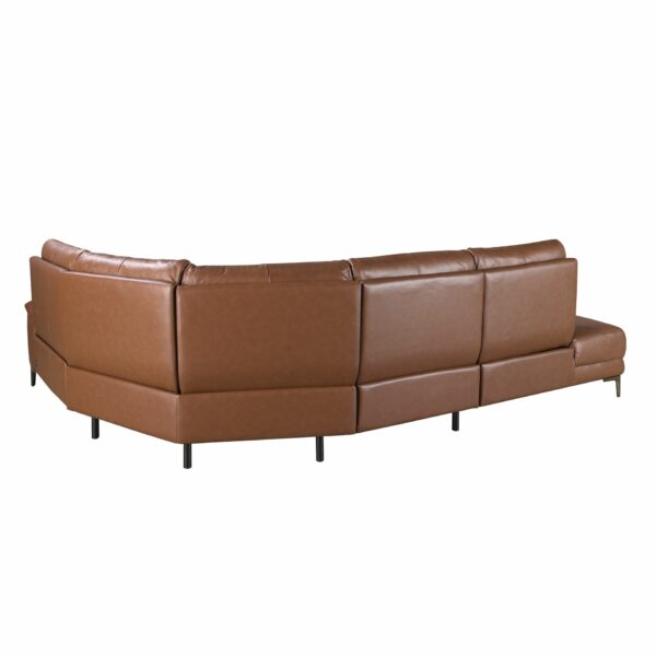 Sofá chaise longue relax izquierda piel marrón tabaco
