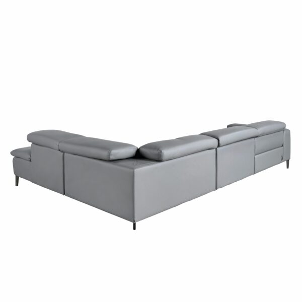 Sofá chaise longue relax derecha piel gris