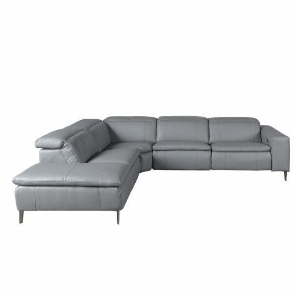 Sofá chaise longue relax izquierda piel gris