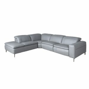 Sofá chaise longue relax izquierda piel gris Sofá chaise longue relax izquierda piel gris