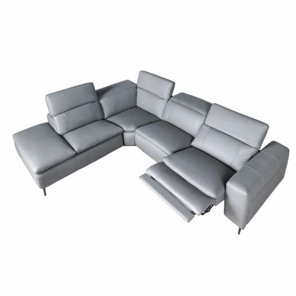 Sofá chaise longue relax izquierda piel gris