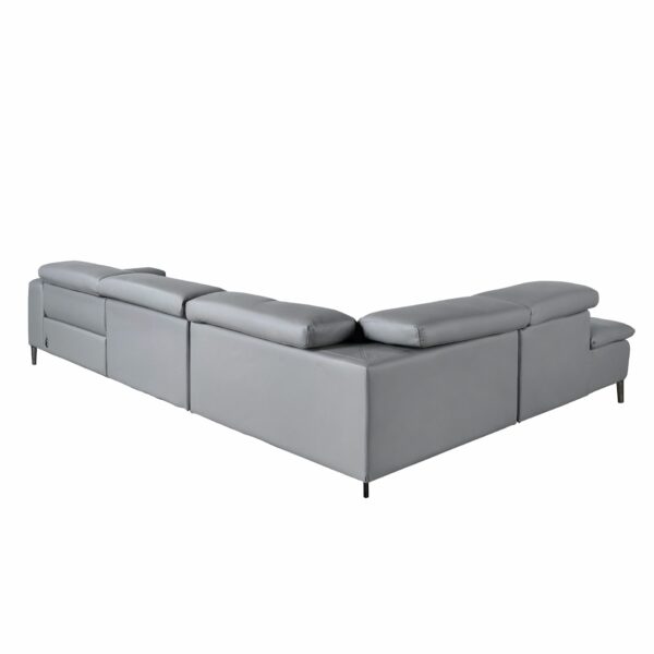 Sofá chaise longue relax izquierda piel gris
