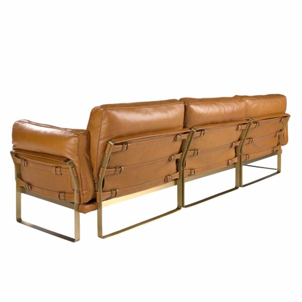 Sofá chaise longue izquierda piel camel