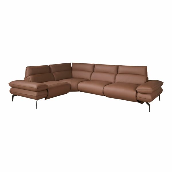 Sofá rinconera relax modular piel marrón