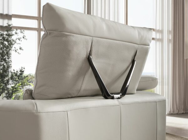 Sofá chaise longue izquierda piel gris claro