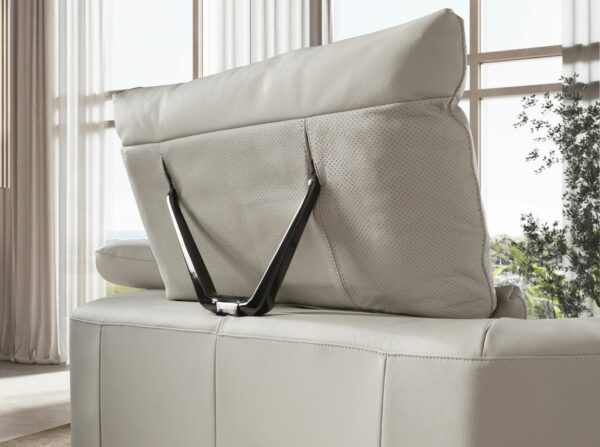 Sofá chaise longue derecha piel gris claro