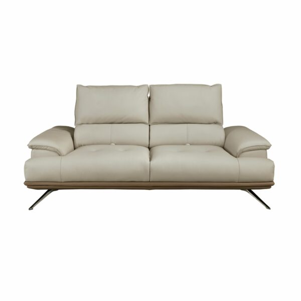 Sofá 2 plazas piel gris taupe