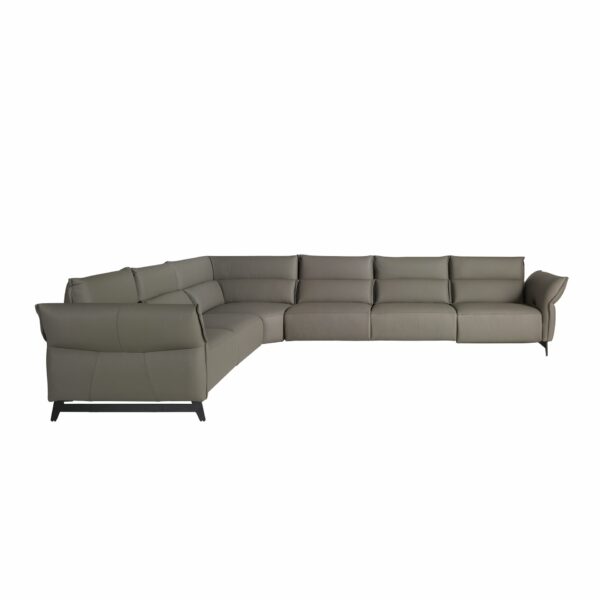 Sofá rinconera relax modular piel gris oscuro