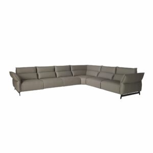 Sofá rinconera relax modular piel gris oscuro Sofá rinconera relax modular piel gris oscuro