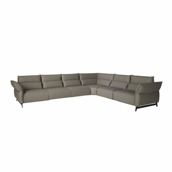 Sofá rinconera relax modular piel gris oscuro