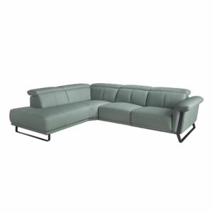 Sofá chaise longue relax izquierda piel verde turquesa Sofá chaise longue relax izquierda piel verde turquesa