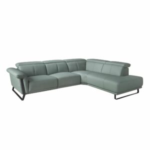 Sofá chaise longue relax derecha piel verde turquesa Sofá chaise longue relax derecha piel verde turquesa