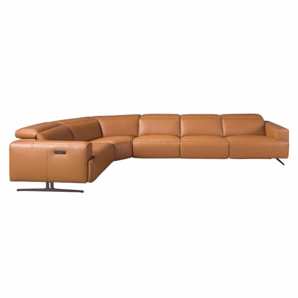 Sofá rinconera relax modular piel marrón