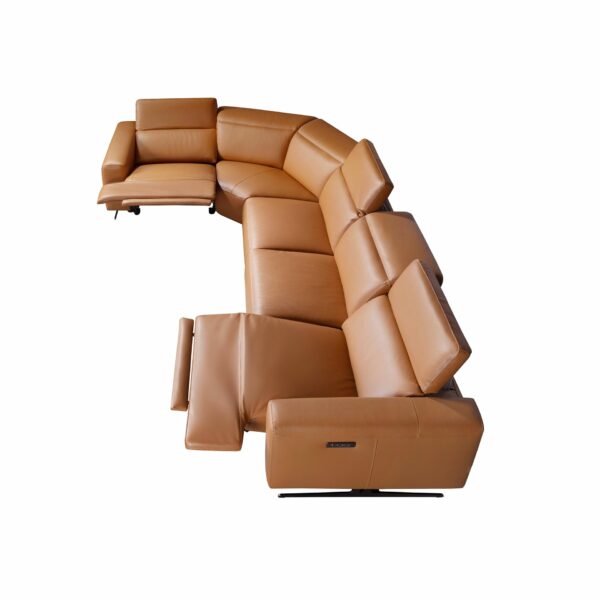 Sofá rinconera relax modular piel marrón