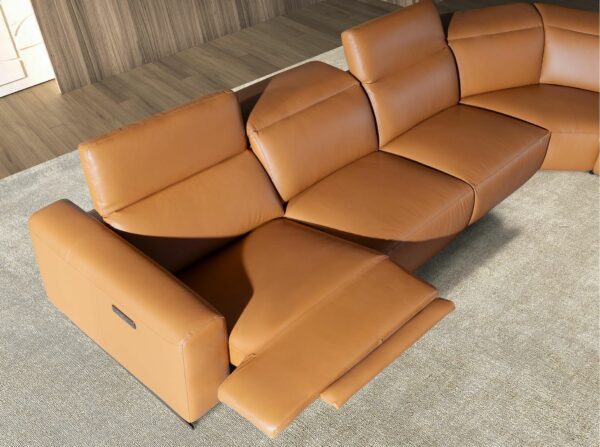 Sofá rinconera relax modular piel marrón