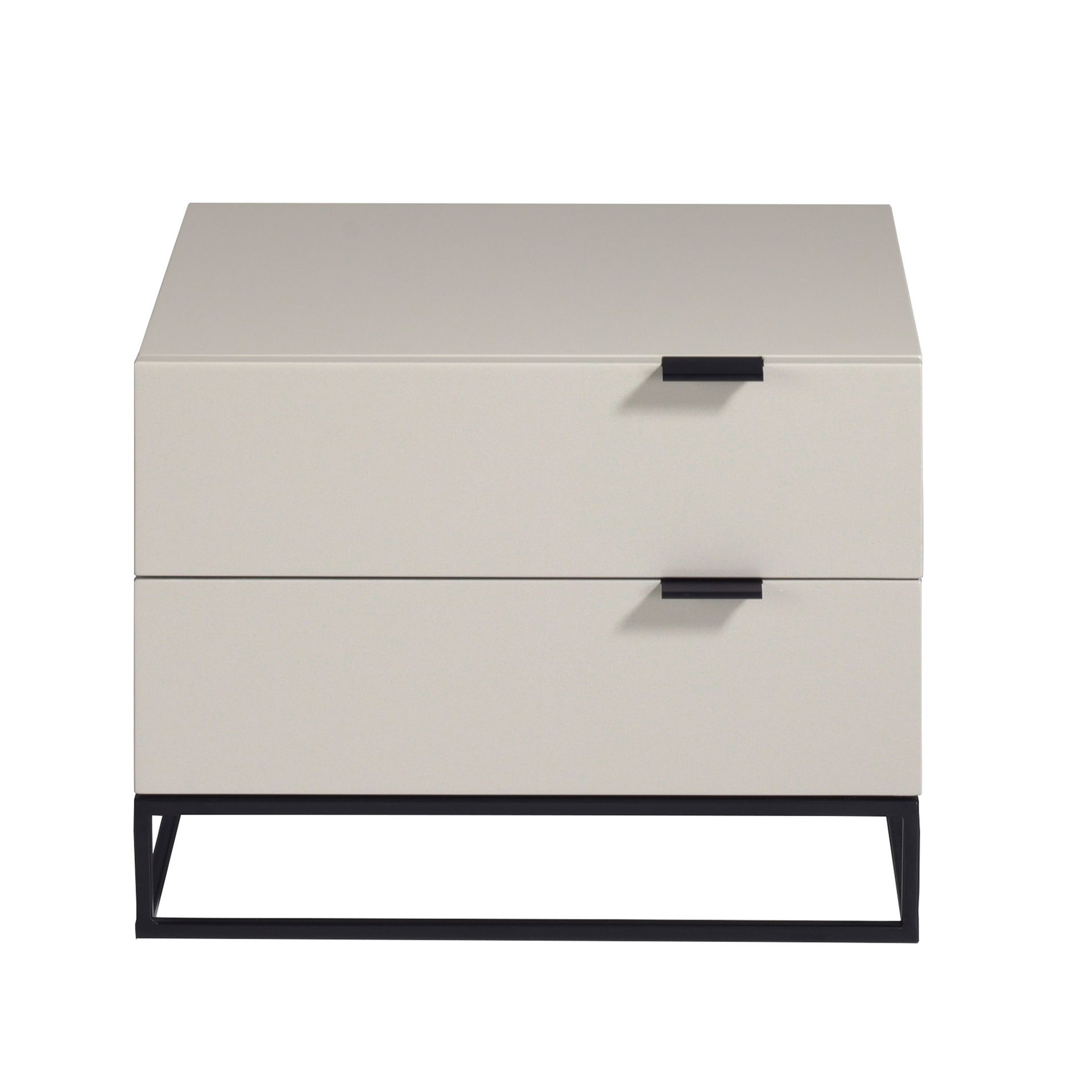 Mesita de noche madera gris y acero negro Mesita de noche madera gris y acero negro