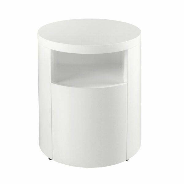 Mesita de noche madera blanca