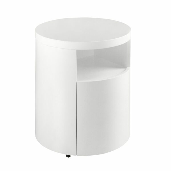 Mesita de noche madera blanca