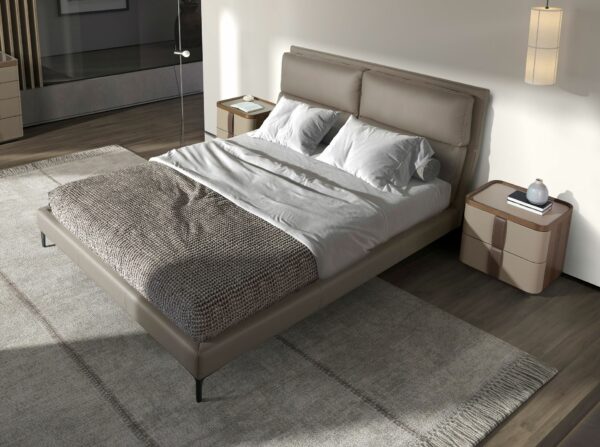 Cama polipiel color visón