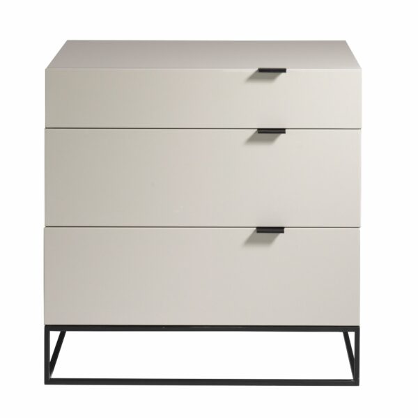 Cómoda madera gris y acero negro