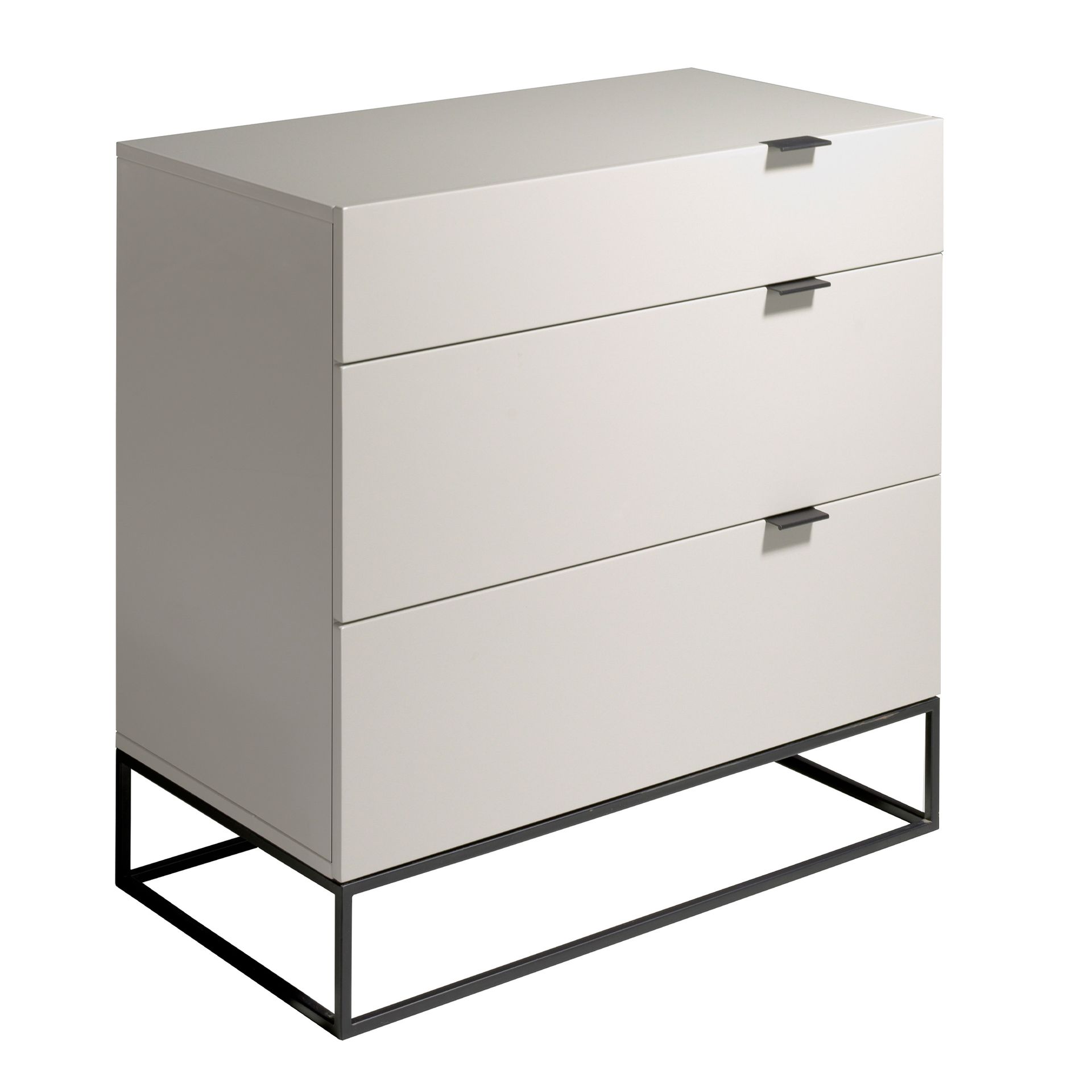 Cómoda madera gris y acero negro Cómoda madera gris y acero negro