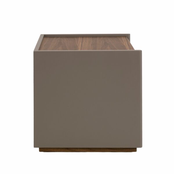 Mesita de noche madera gris y nogal