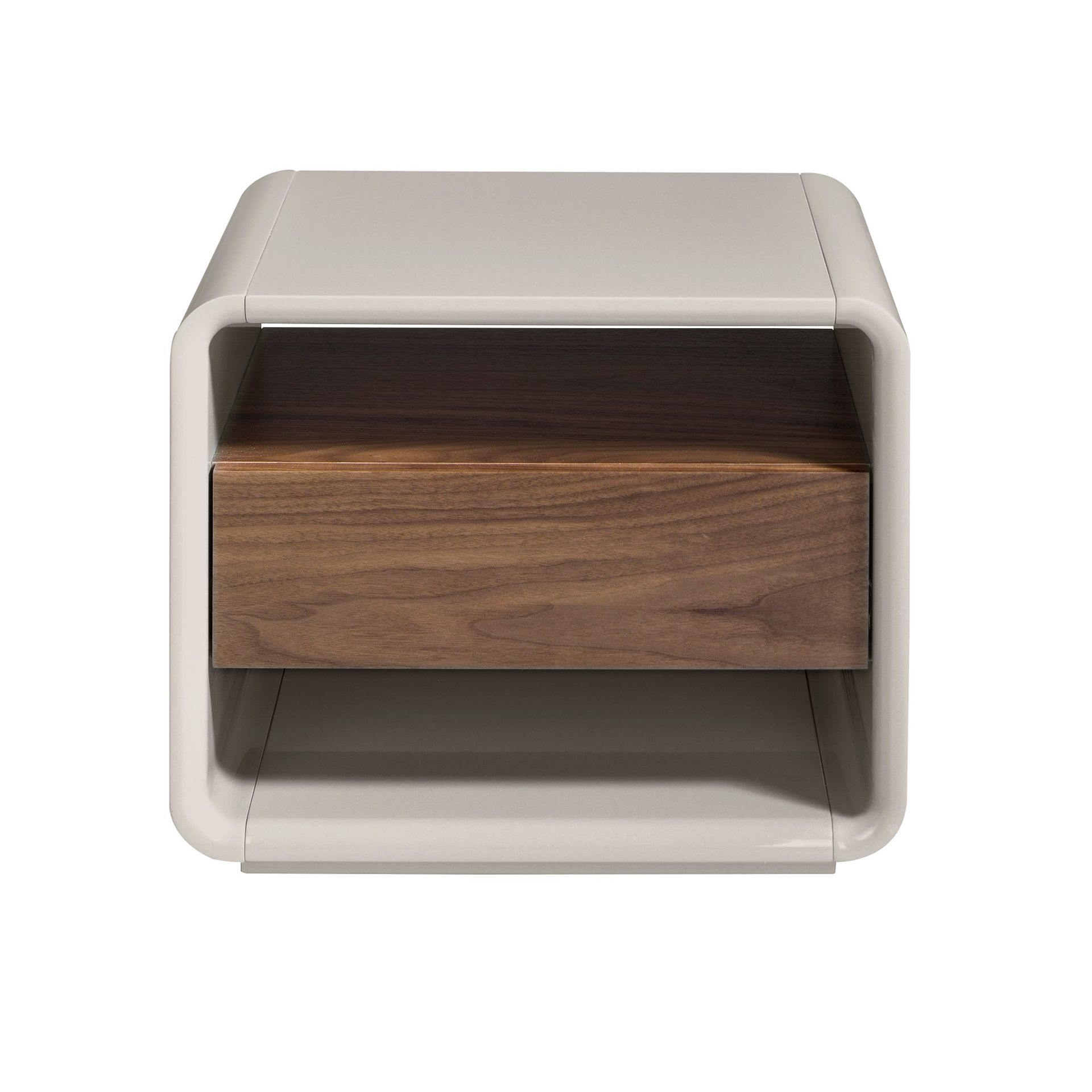 Mesita de noche nogal y madera gris Mesita de noche nogal y madera gris