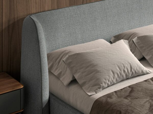 Cama tela color gris oscuro