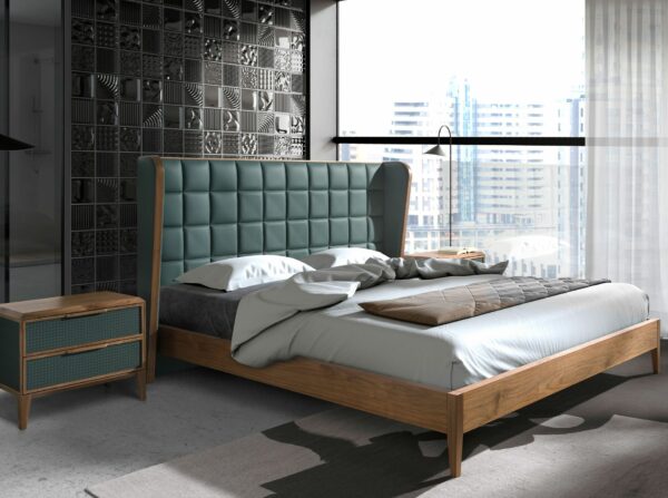 Cama polipiel color verde oscuro